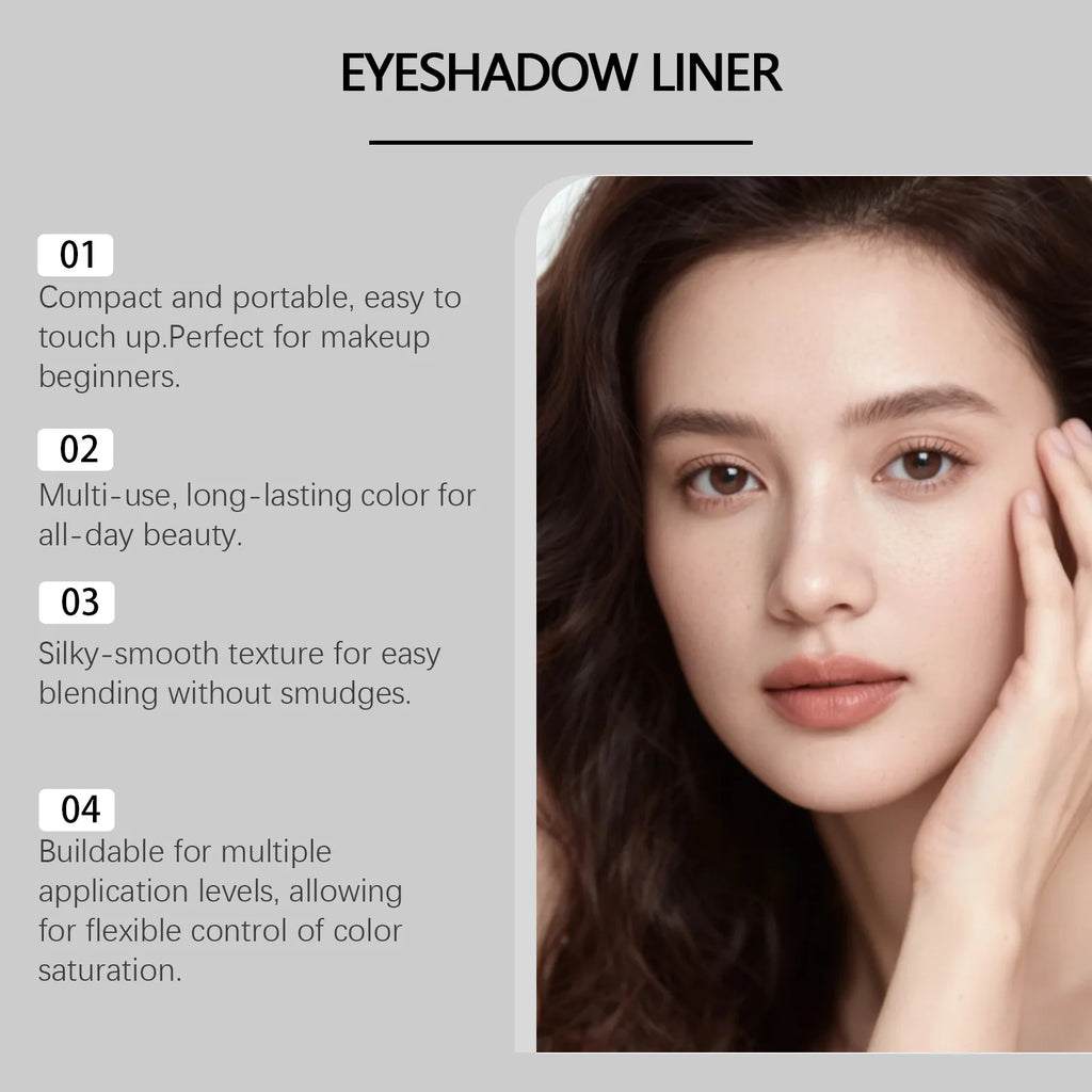 2 In1 Eyeshadow Liner Pen Matte Black Brown Waterproof Natural Long Lasting Silky Smooth Color-Rendering Professional Eye Makeup Oasis Select