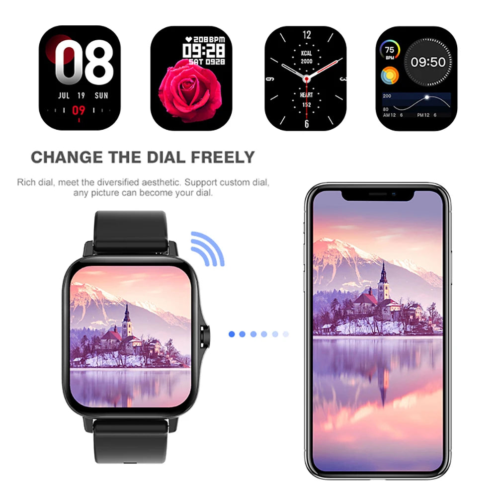 New Men 1.69 Inch Blue Tooth Call Smartwatch Heartrate Testing Music Playing Waterproof Women Sports Smart Watches Fashion Oasis Select