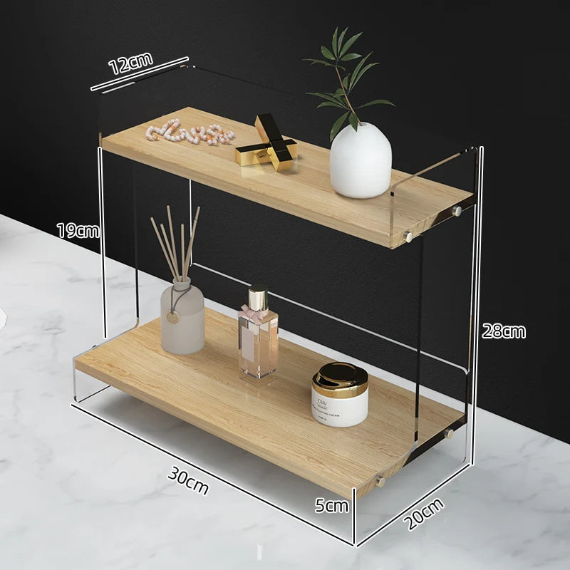 Bathroom Vanity Shelf Cosmetics Shelf Bathroom Vanity Skincare Desktop Storage Box Bathroom Organizer Oasis Select 30x20x28cm 3