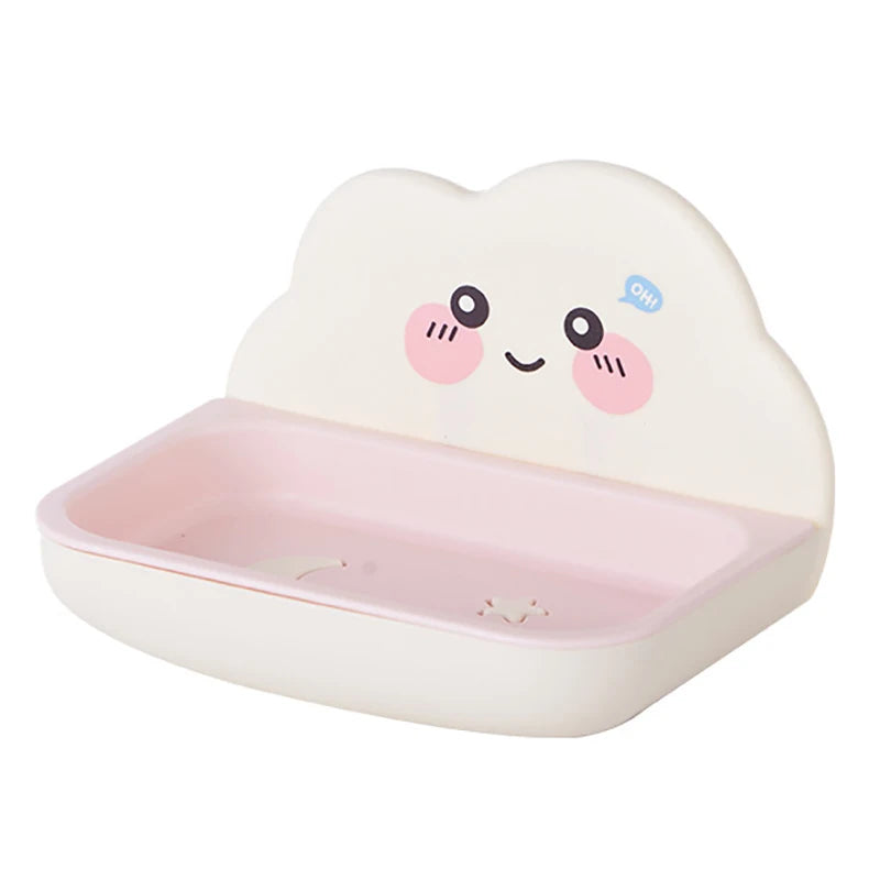 Cloud Soap Dish – Wall-Mounted Double-Layer Holder, Punch-Free
