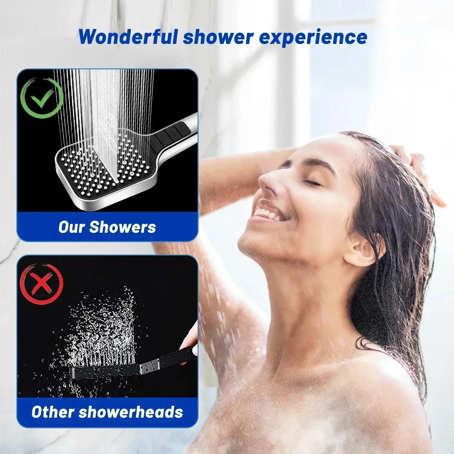 Large Shower Head 7 Modes Adjustable Shower Head Bathroom High-pressure Water-saving Shower Mixer Nozzles Bathroom Accessories Oasis Select