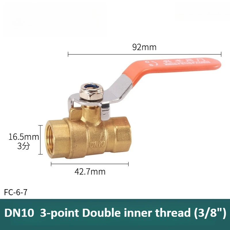 Brass Long Rod Ball Valve 1/8 "1/4" 3/8 "1/2" 3/4 "1 Inch Internal/external Thread Connector Adapter Copper Pipe Connector Oasis Select 3-point Double inner Long stem ball valve