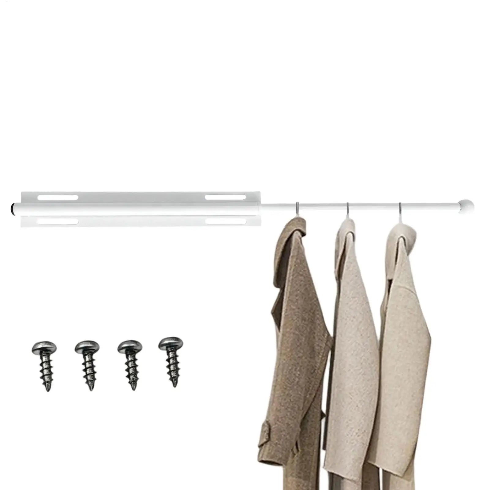 Valet Rod for Closet Retractable Wardrobe Storage Hook Shirt Organizer Slide Out Valet Rod for Women Men Pants Hats Scarves Bags Oasis Select
