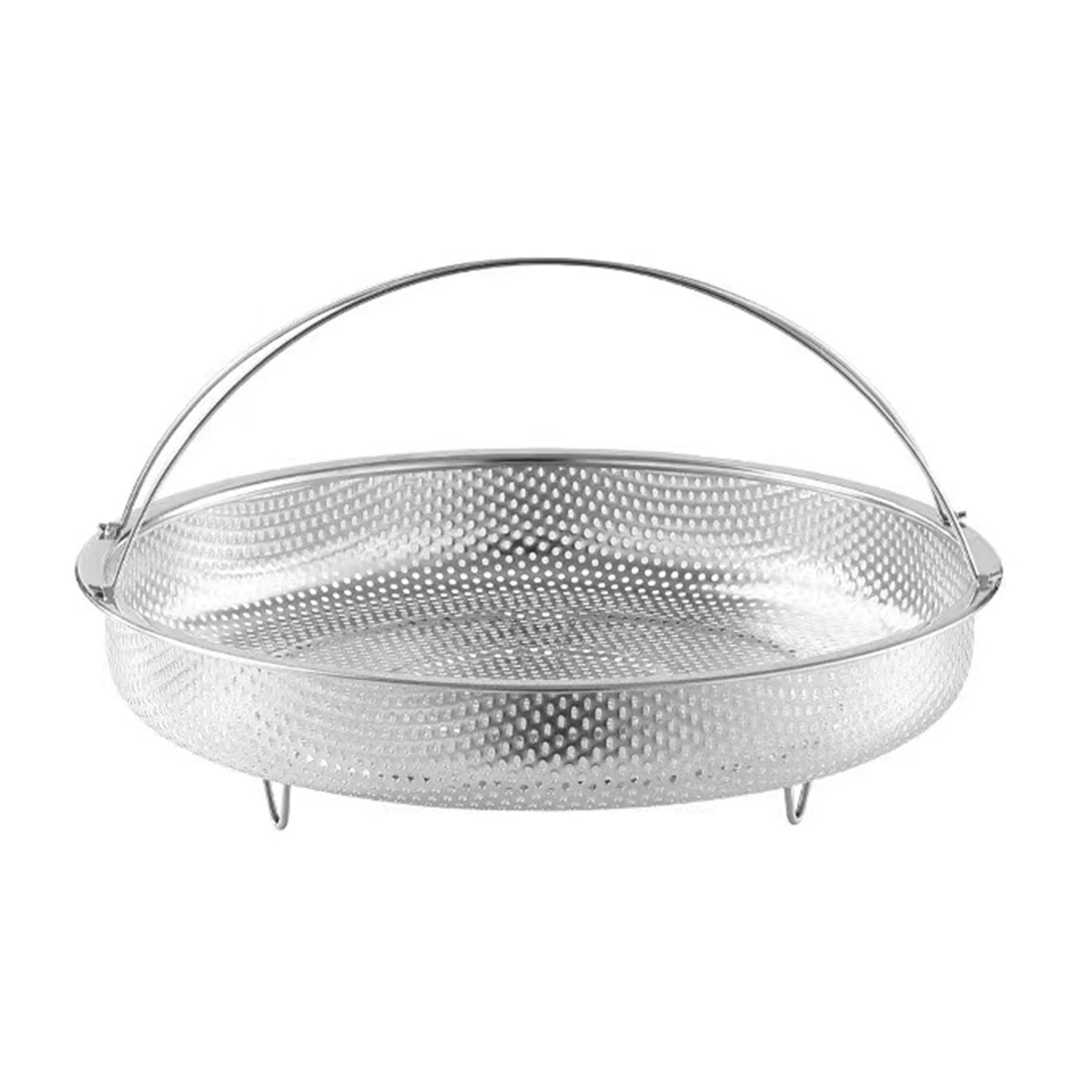 Stainless Steel Steaming Tray & Drain Basket with Handles