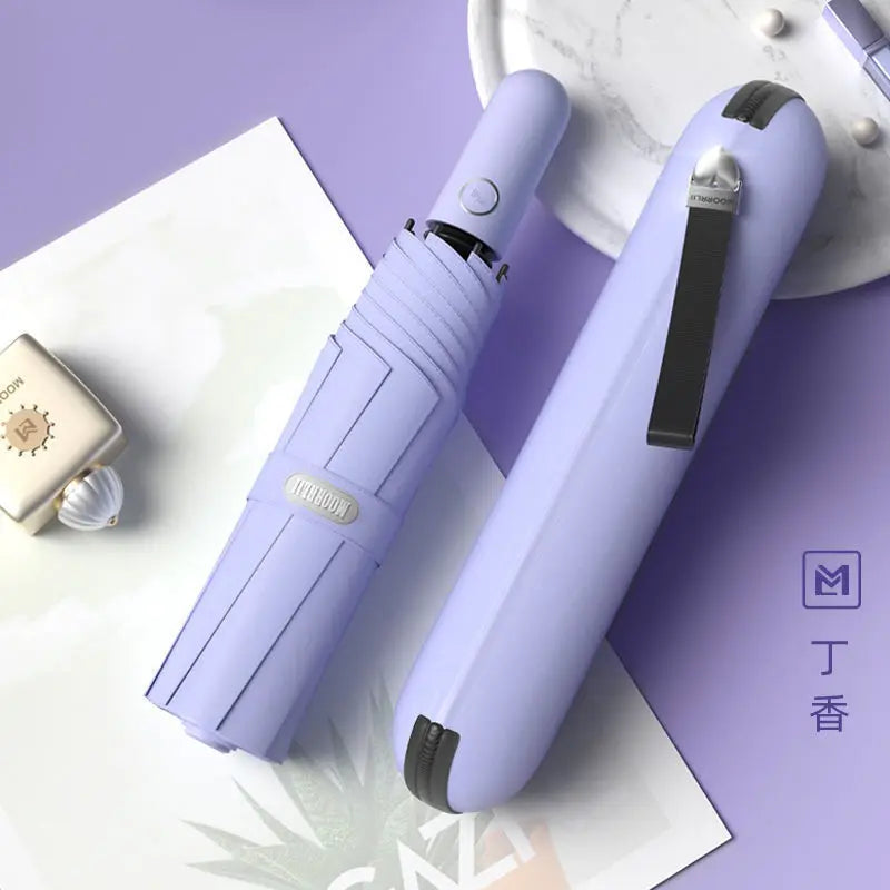Upf50+ Automatic Sun Umbrella UV Protection Compact Portable Folding Rain and Sun Umbrella Oasis Select Lilac