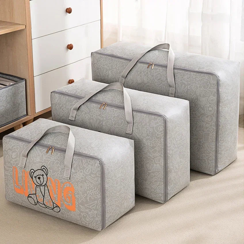 1-5Pcs Clothes Quilt Storage Bag Waterproof Moistureproof Large Capacity Luggage Bag Packing Bag Thickened Non-woven Storage Bag Oasis Select