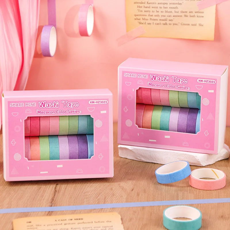 20 rolls Washi Tape Set Simple Thin Masking Tape For DIY Arts Crafts Gift Wrapping Journaling Scrapbooking Labeling Coding Deco Oasis Select
