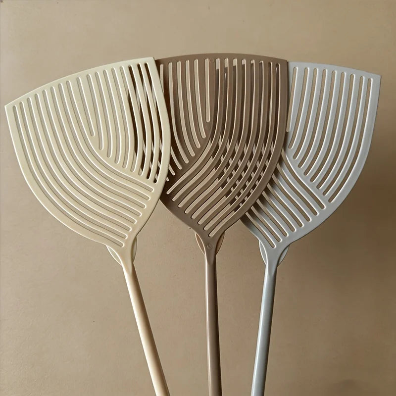 2pcs Striped Plastic Fly Swatter, Long Handle, Sturdy & Durable, Indoor Outdoor Household Pest Tool Oasis Select