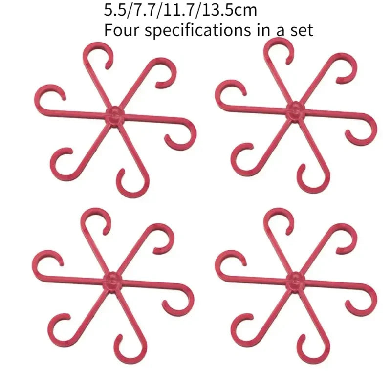 4pc Plant Fixing Clip Plant Climbing Support Frame Flower Stem Folding Frame Stem Finishing Period Gardening Tools and Equipment Oasis Select Red-4pcs
