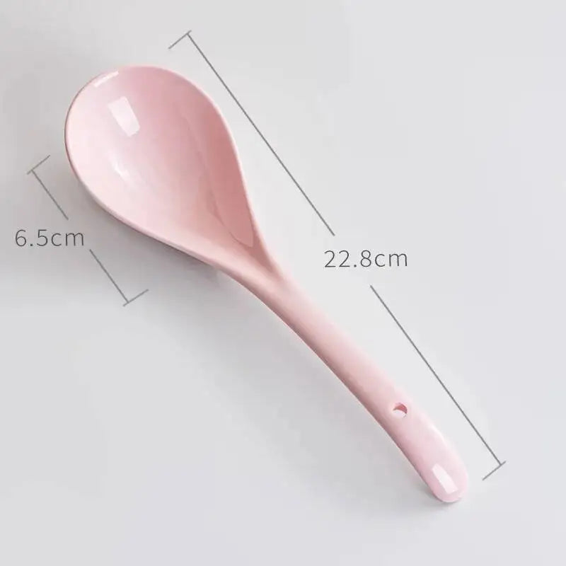 Internet Celebrity Porridge Spoon Large Size Clay Pot Soup Spoon Porridge Spoon Hot Pot Long Handle Spoon Kitchen Tablewear Oasis Select Large Soup Spoon