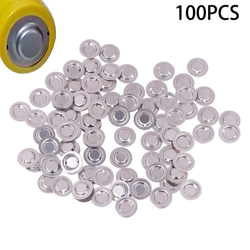 100pcs/lot 18650 Battery Flat Head To Change The Tip Cap 18650 Lithium Battery Positive Spot Welding Tip Cap Battery Accessories Oasis Select