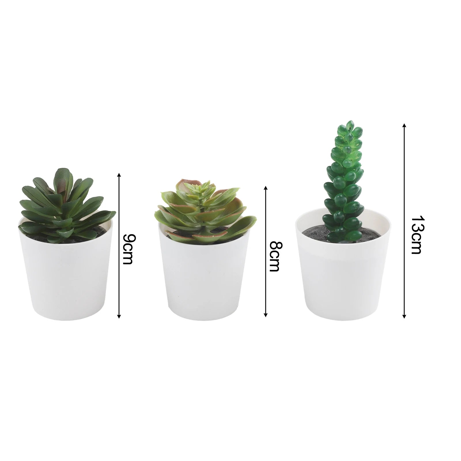 Artificial Succulent Bonsai Set of 3 – Faux Desktop Decor Artificial Succulent Set Oasis Select
