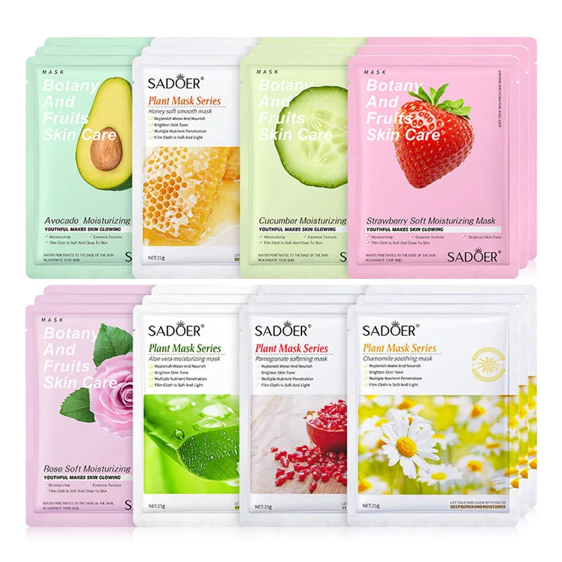 BIOAOUA 8-Pack Natural Plant Face Masks – Moisturizing & Firming Sheet Face Mask Oasis Select Ax3