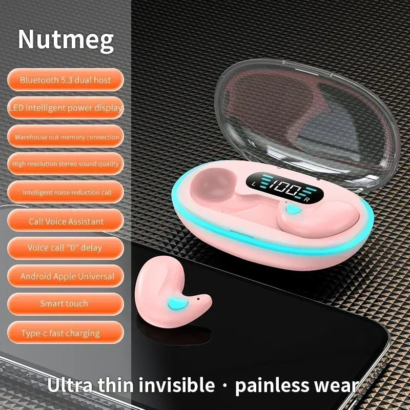 TWS Earphones Wireless Earphones Headphones Noise Reduction Sport Game Sleep Bluetooth Earbuds for all smartphones Oasis Select pink