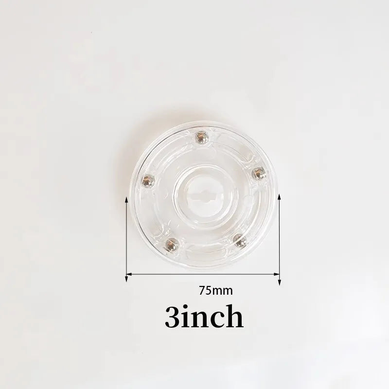 Turntable Acrylic 360 Rotating Display Stand Transparent Round Base Lazy Susan Jewelry Decor Swivel Plates Furniture Hardware Oasis Select 3 inch