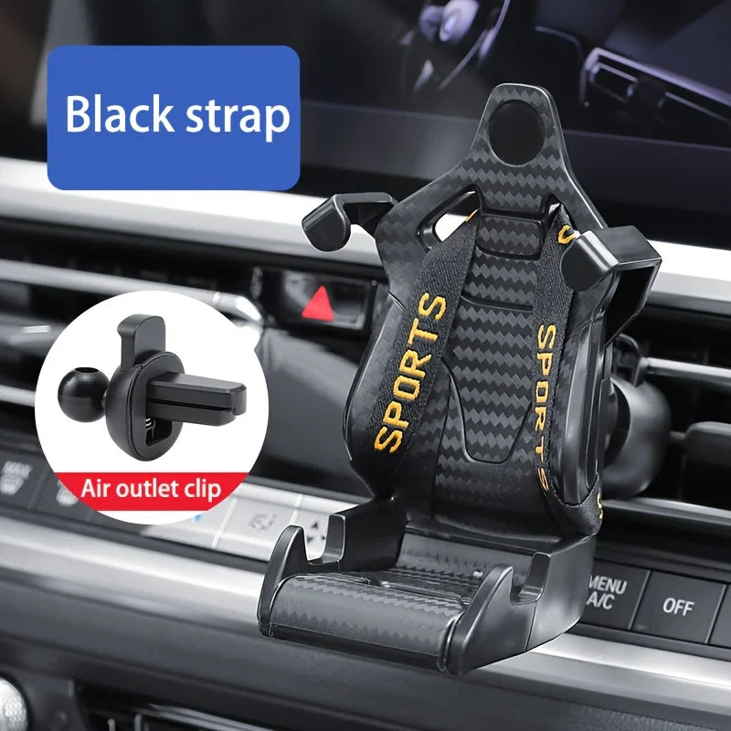 Racing Seat Car Phone Holder – Air Vent Mount | 360° Rotation