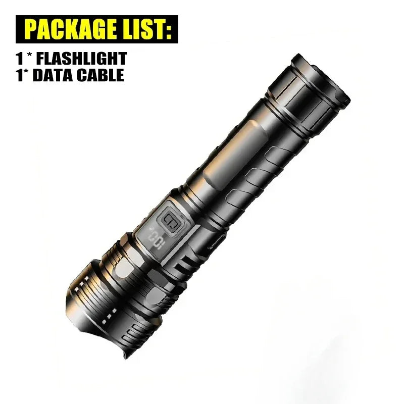 High Power 2000LM LED Flashlight Built-in Battery USB Rechargeable Strong Light Tactical Torch Outdoor Camping Hiking Lantern Oasis Select S421