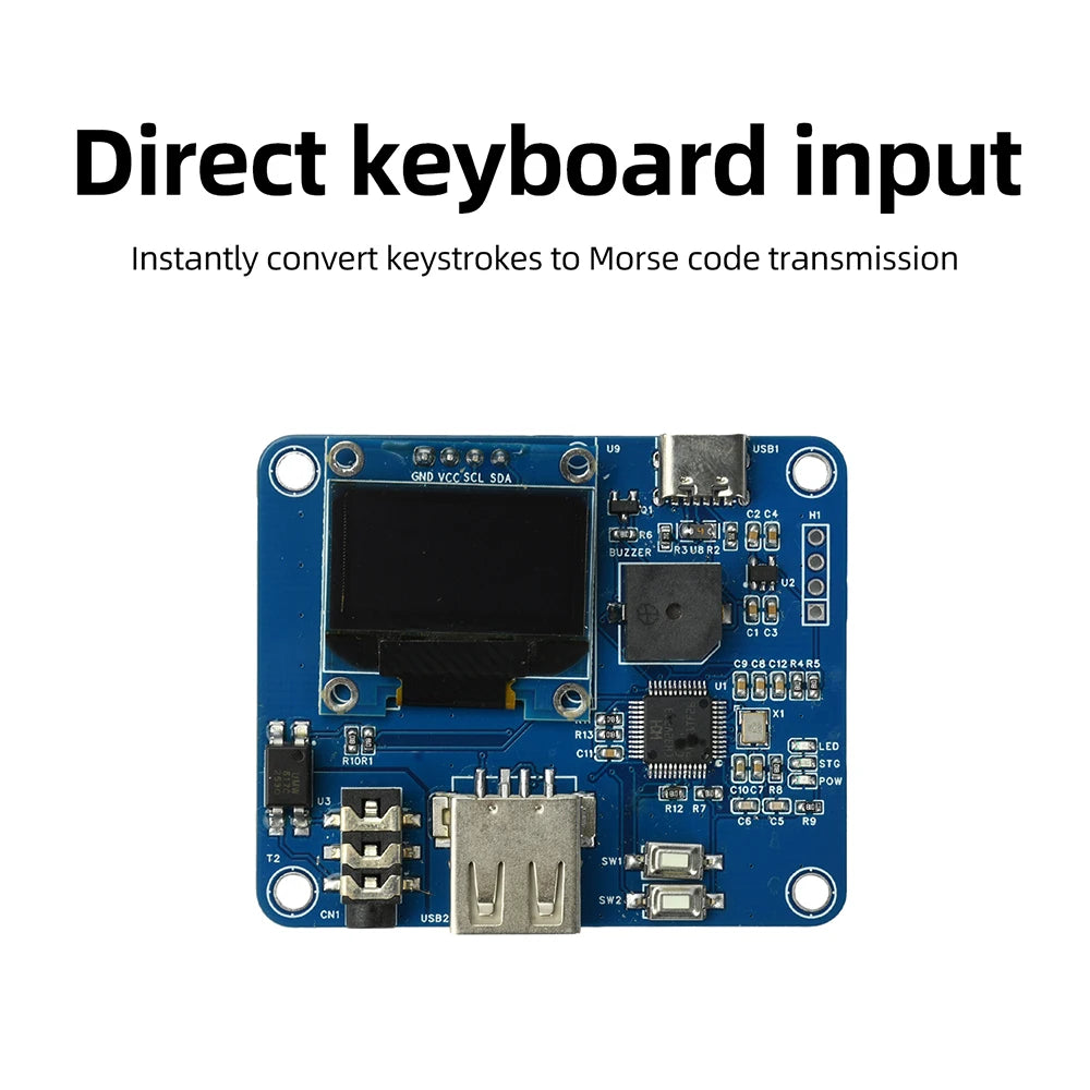 CW Keyboard Electronic Key Controller 0.96 "OLED Display Amateur Radio CW Morse Code Electronic Keyer DIY Trainer Practice Kits Oasis Select