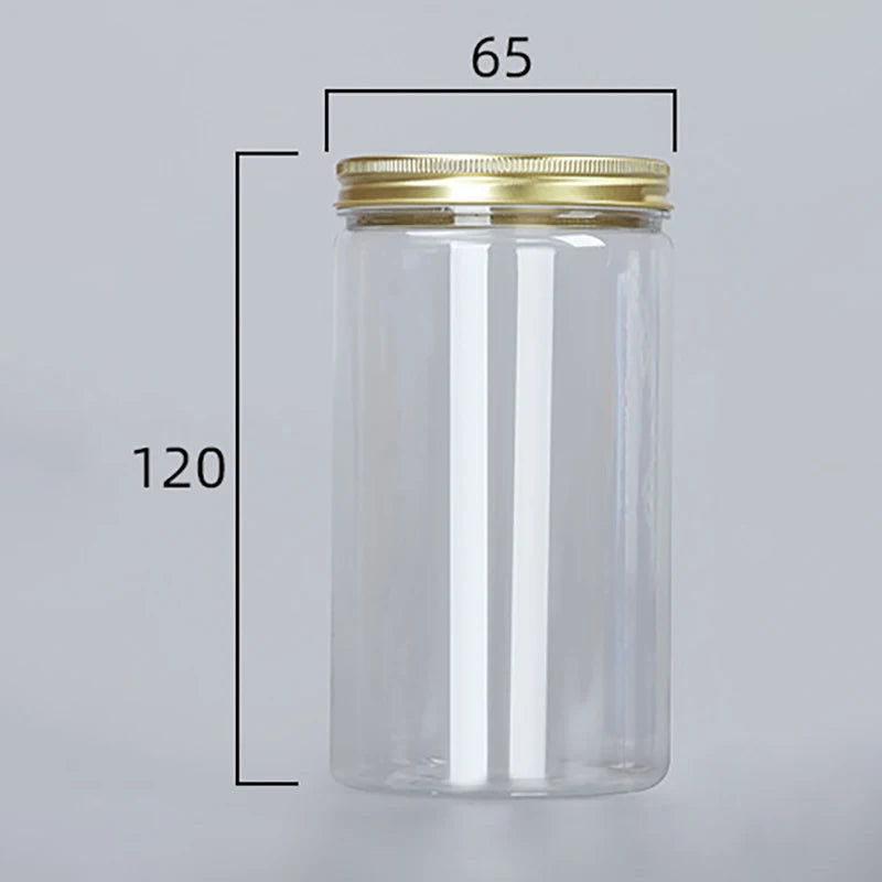 15 Sizes Clear Plastic Jar With Pink Aluminum Lids Empty Face Cream Cosmetic Container Gold Travel Refillable Bottles Box Oasis Select 120x65mm