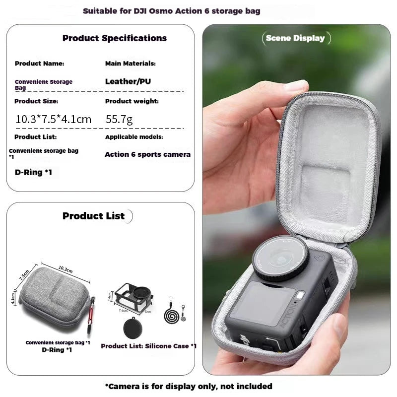 DJI Action 6 Hard Shell Case & Accessories Kit | EVA Carry Bag