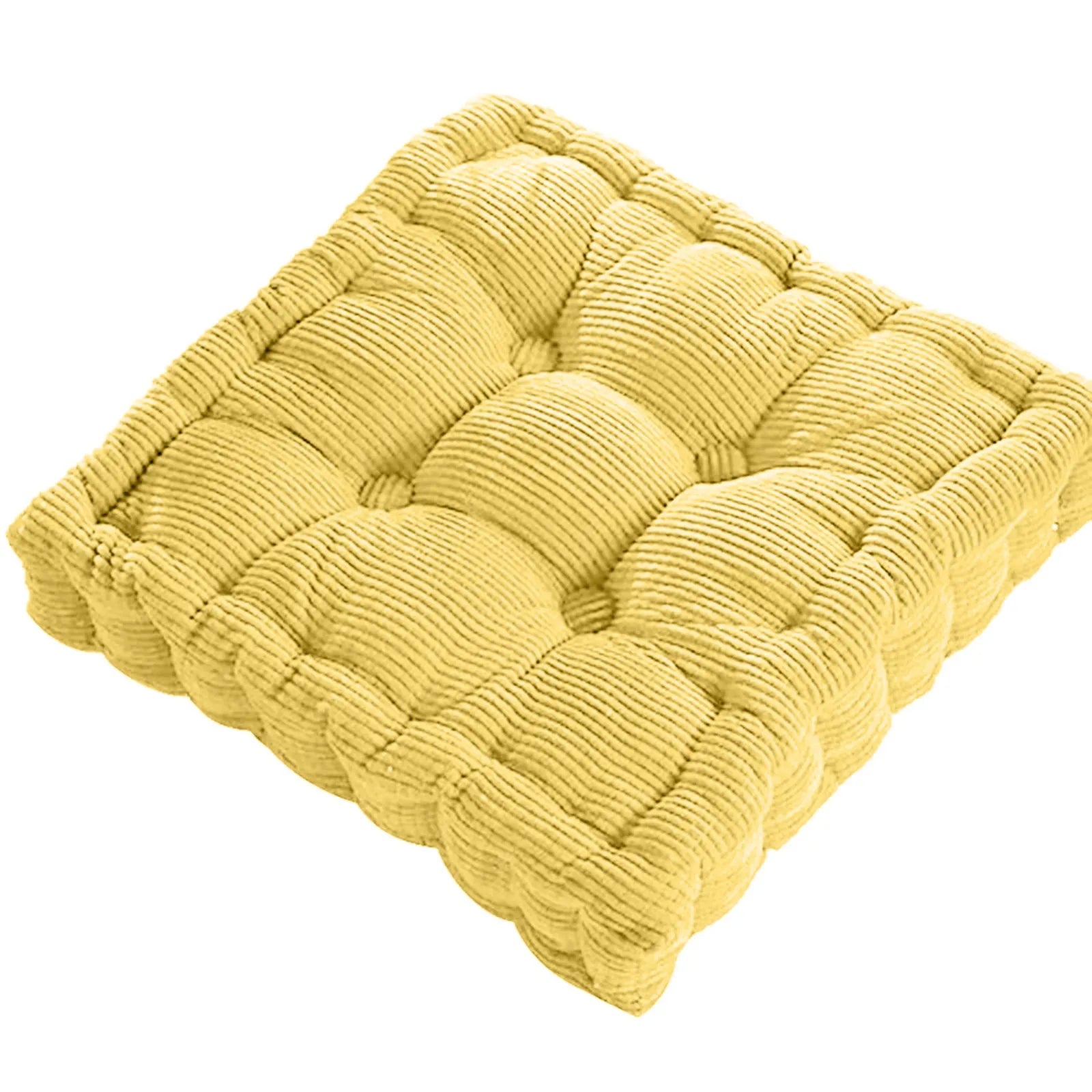 Square Tatami Floor Cushion – Thick Cotton Seat Pad Home & Office Floor Seat Cushion Oasis Select Yellow