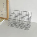 Simple Iron Desktop Storage Rack Magazine Organizer Ins Table Metal Organizing Rack Bookshelf Desk Multi-functional Display Rack Oasis Select silver S 17.5x9x13.5cm