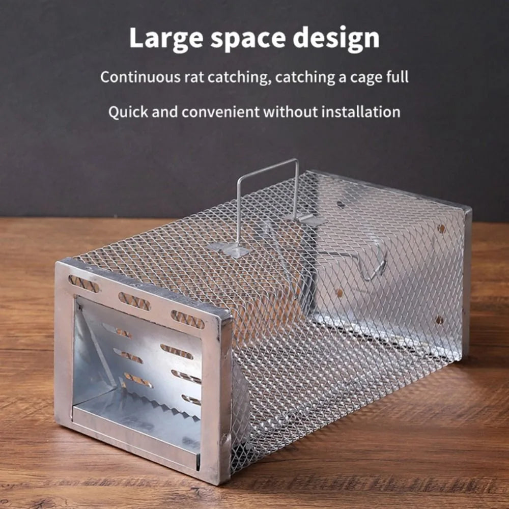 Durable Humane Multi-Catch Rodent Mouse Trap Pest Control Large Capacity Rat Trap Cage Metal Live Animal Trap Indoor and Outdoor Oasis Select
