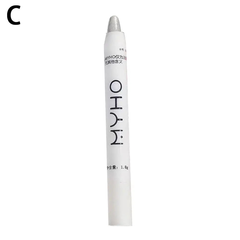 Glitter Highlighter Pen Pearlescent Lying Silkworm Pencil Waterproof Long-lasting Brightening Eyes Stick White Silver Eye Makeup Oasis Select pearl silver