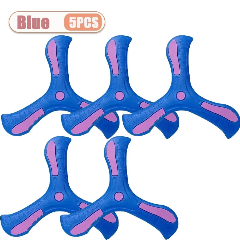 1-20PCS Tri-Blade Boomerang for Kids Outdoor Toys Safe Durable Flying Disc Family Fun Sport Game Parent-Child Interaction Oasis Select Blue-5PCS