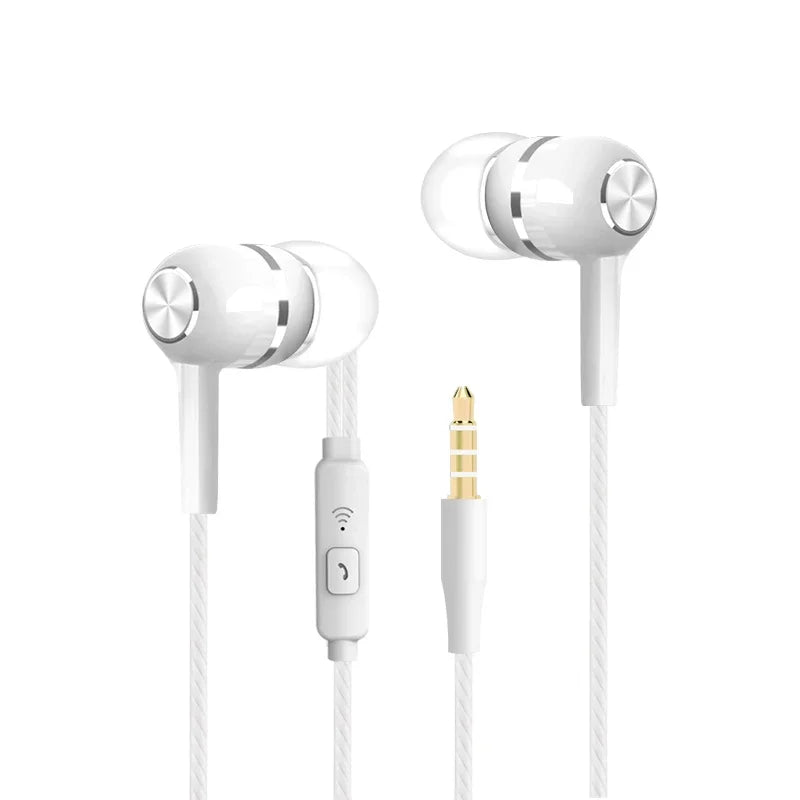 1/2/4pcs Mobile Wired Headphones Sport Earphone In Ear 3.5 Sport Earbuds Headset Mic Music Earphones for Phones Oasis Select White