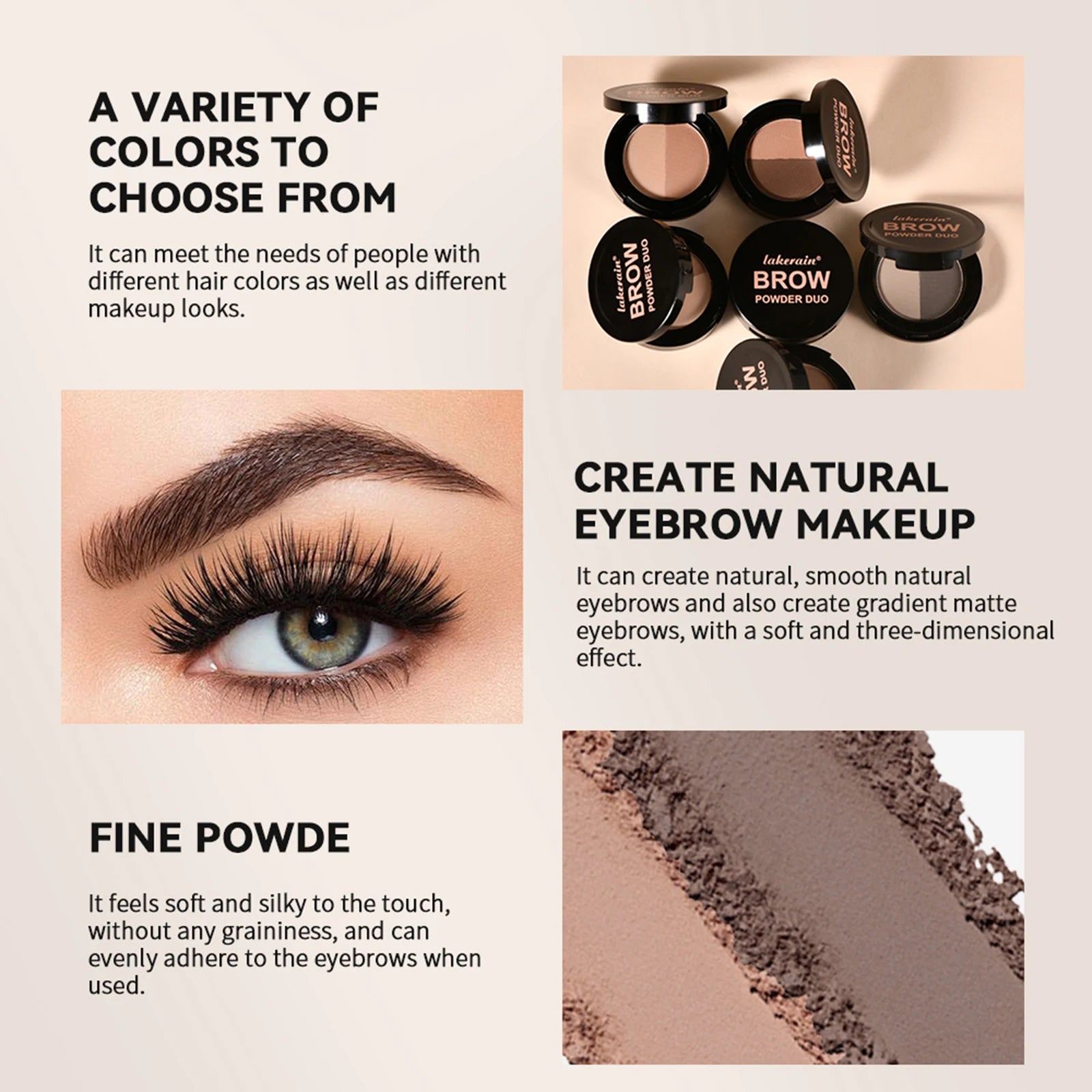 Eyebrow Powder Duo & Brush – Natural 3D Brow Kit | ibcccndc
