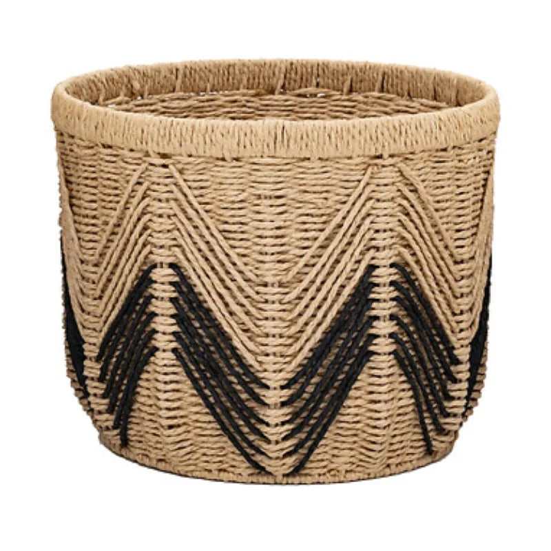 Nordic Wind Floor Storage Basket Rattan Woven Tabletop Woven Basket Decorative Paper Woven Basket Finishing Storage Box Oasis Select A 40x34x40