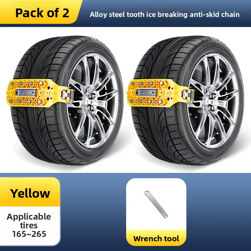 Bold car anti-skid chains SUV sedan universal off-road vehicle winter extra thick tire chains snow rescue tool Oasis Select 2PCS