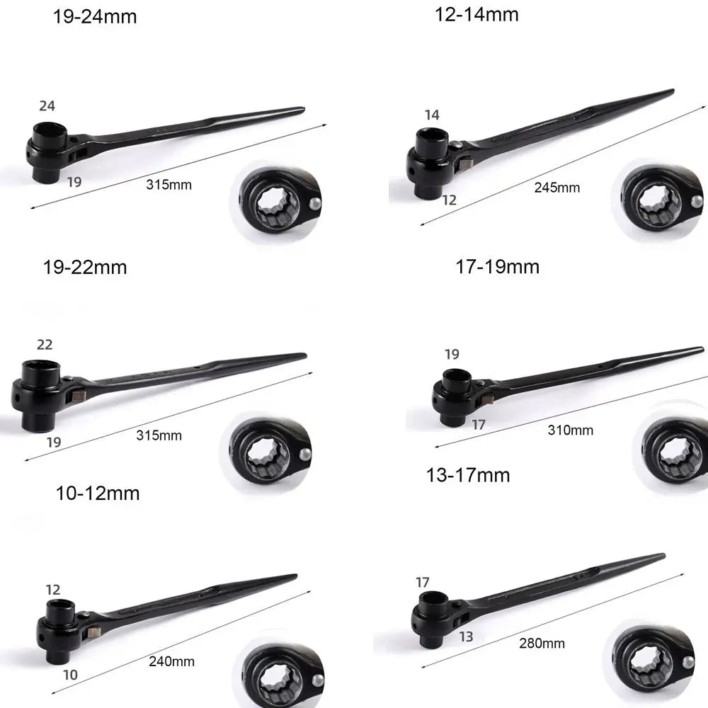 Portable Metal Ratchet Wrench Quick Release Bidirectional Wrench Double-Headed Pointed Tail Ratchet Spanner Hand Tool Kit Oasis Select