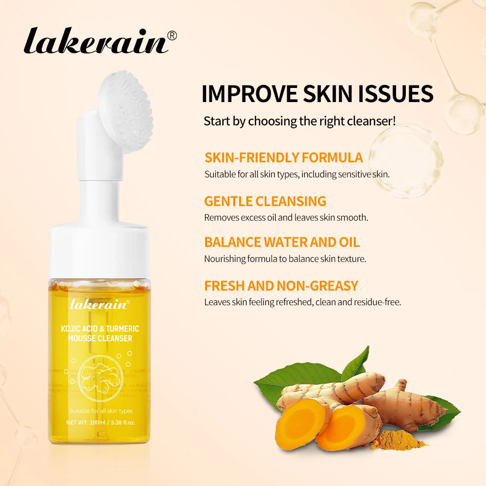 Turmeric Cleanser Deeply Cleansing Kojic Acid Blackhead Remover Skin Cleansing Oil Control Fade Acne Marks Brighten Foam Cleanse Oasis Select