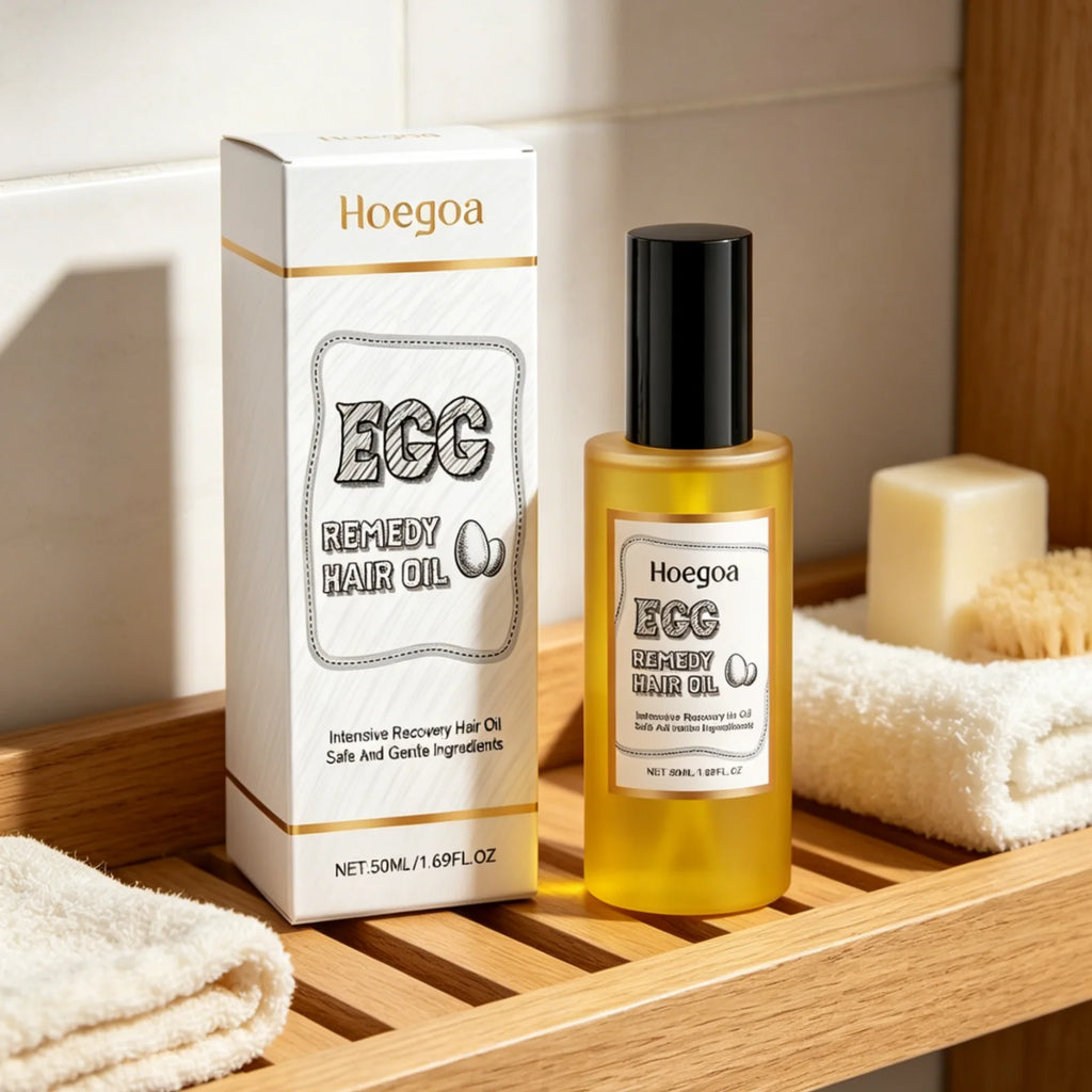 Hoegoa Egg Remedy Hair Oil – Frizz Repair & Nourishing 50ml Hair Treatment Oil Oasis Select