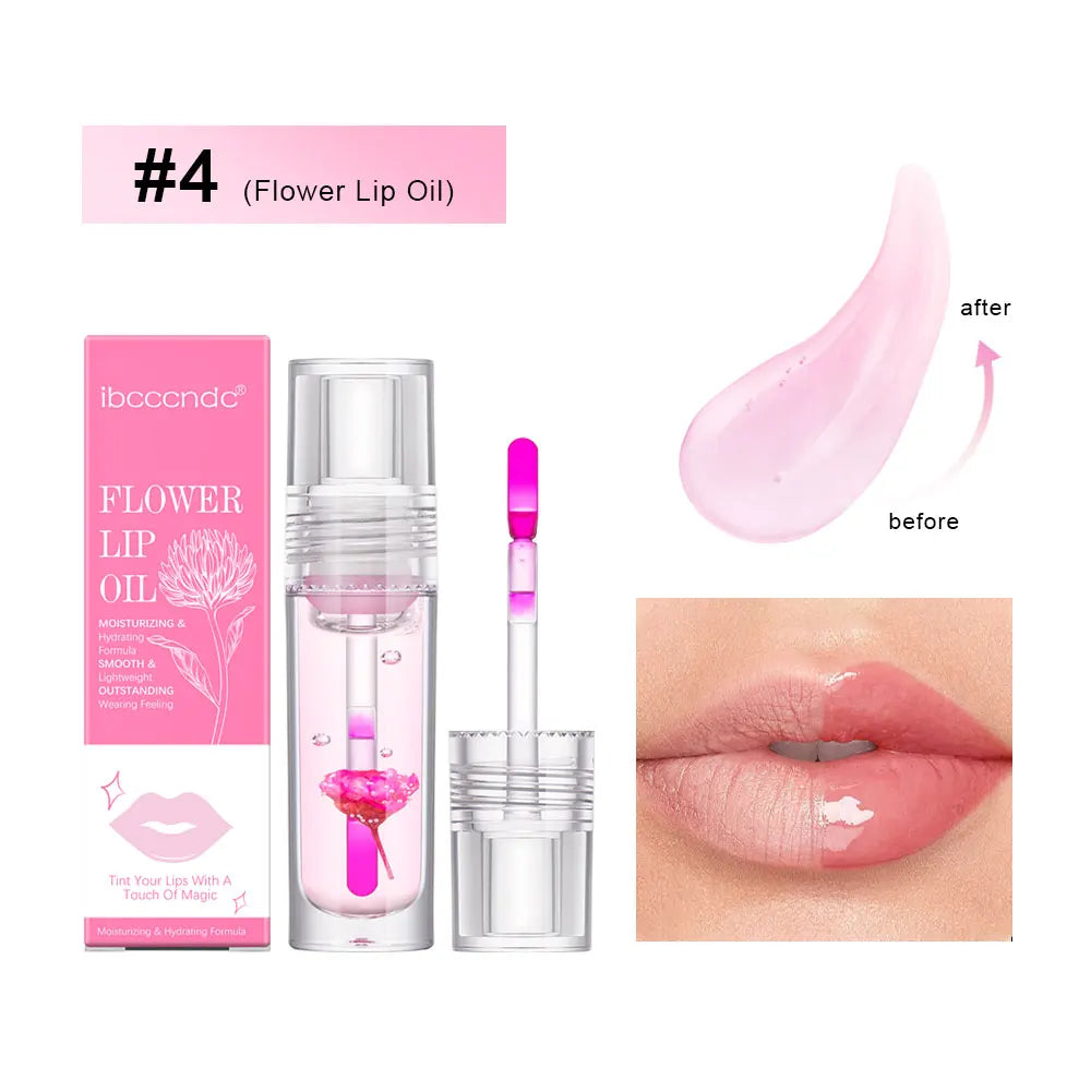 ibcccndc PH Color Changing Flower Lip Oil Gloss 3.8ml Color Changing Lip Oil Oasis Select 4