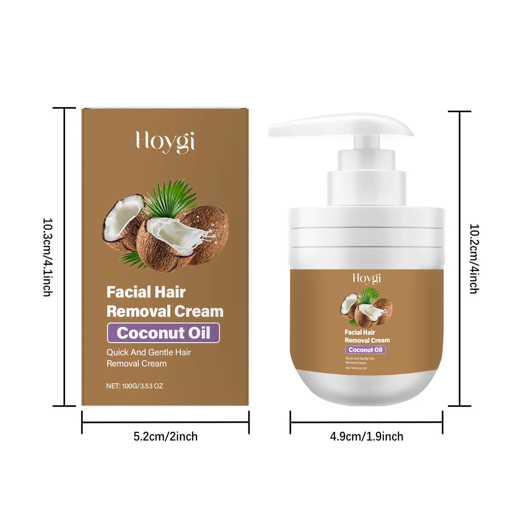 Coconut Facial Hair Removal Cream Painless No Irritation Reduce Redness Soothing Growth Inhibitor Smoothing Body Depilatory Crea Oasis Select