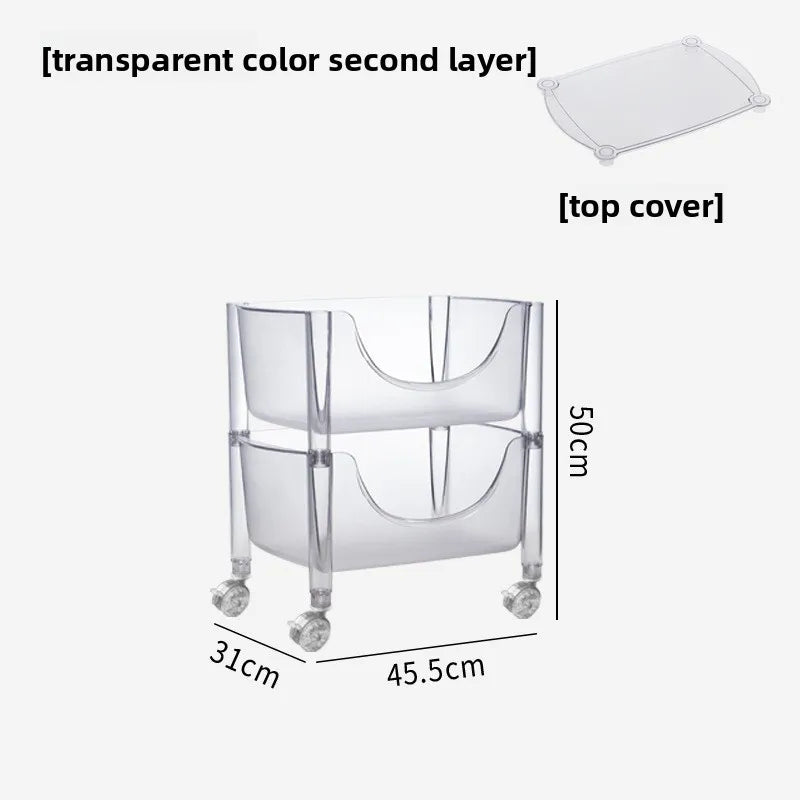 Creative acrylic multi-layer removable shelves ins bedroom kitchen trolley bathroom storage cabinet Oasis Select Transparent 2 layers