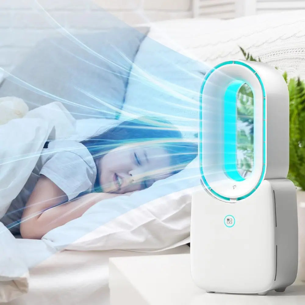 Colorful Light Portable Desk Fan 11.8 Inch LED Light Table Fan Quiet Touch Control Small Personal Cooling Fan Home Oasis Select
