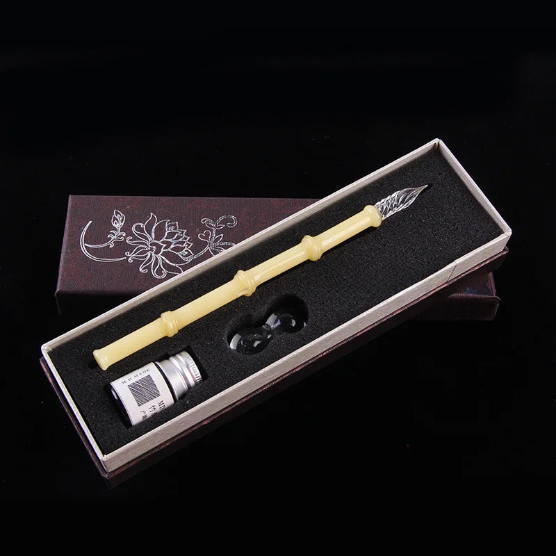 Bamboo Glass Dip Pen Art Color Ink Dip Glass Pen Signature Pen Oasis Select 4
