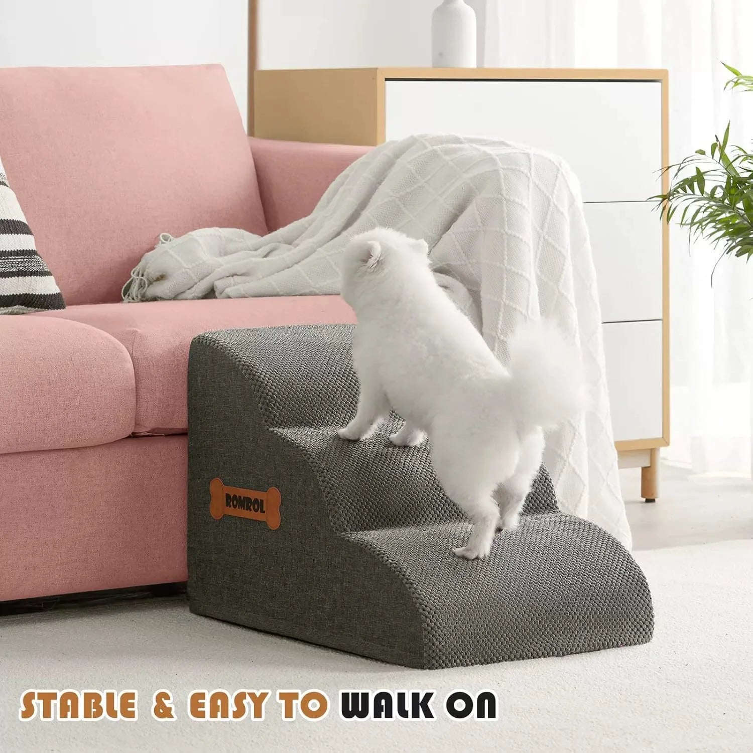 Ladder Dogs Pets Bone Handle Puppys Stairs Beside Sofa Bed Ramp for Dogs Protecting Pets Joint Safety Stairs for Elderly Dogs Oasis Select