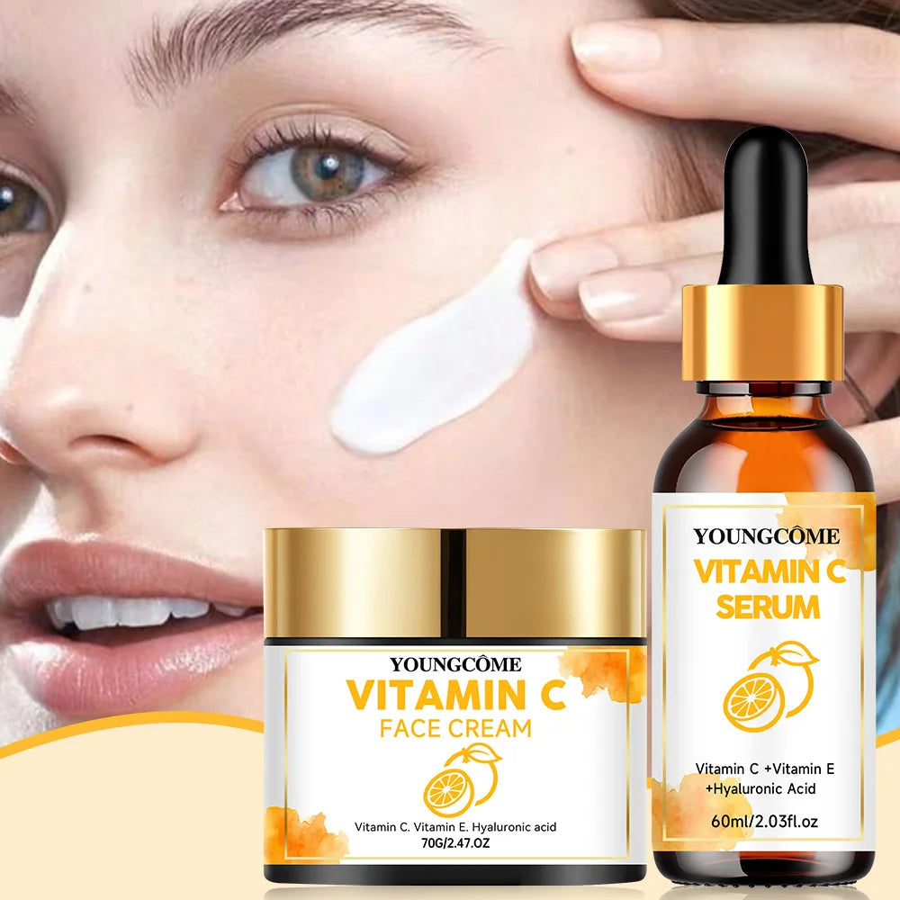 YOUNGCOME Vitamin C & Hyaluronic Acid Skincare Set | Serum + Cream Skincare Set Oasis Select