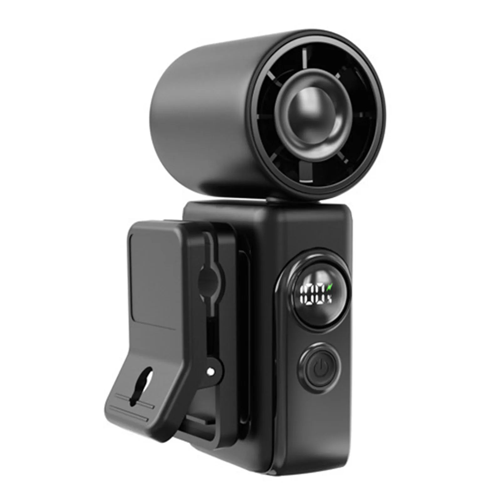Type-C ABS Clip Cooler Fan with Handheld & LED Display Clamp Cooler Rotatable Fan 2400mAh for Shirt & Waist Travel Accessories Oasis Select black China Mainland