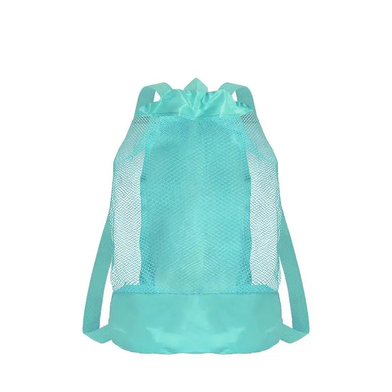 Extra-Large Sand-Resistant Drawstring Beach Backpack Kids Pool Toys Storage Bag For Shell Collecting Oasis Select Green