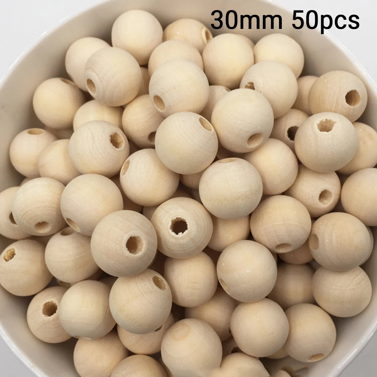 30-400pcs wooden beads round separator wooden balls 20/30/40 mm lead-free beads for jewelry making DIY handmade accessories Oasis Select 30MM 50PCS