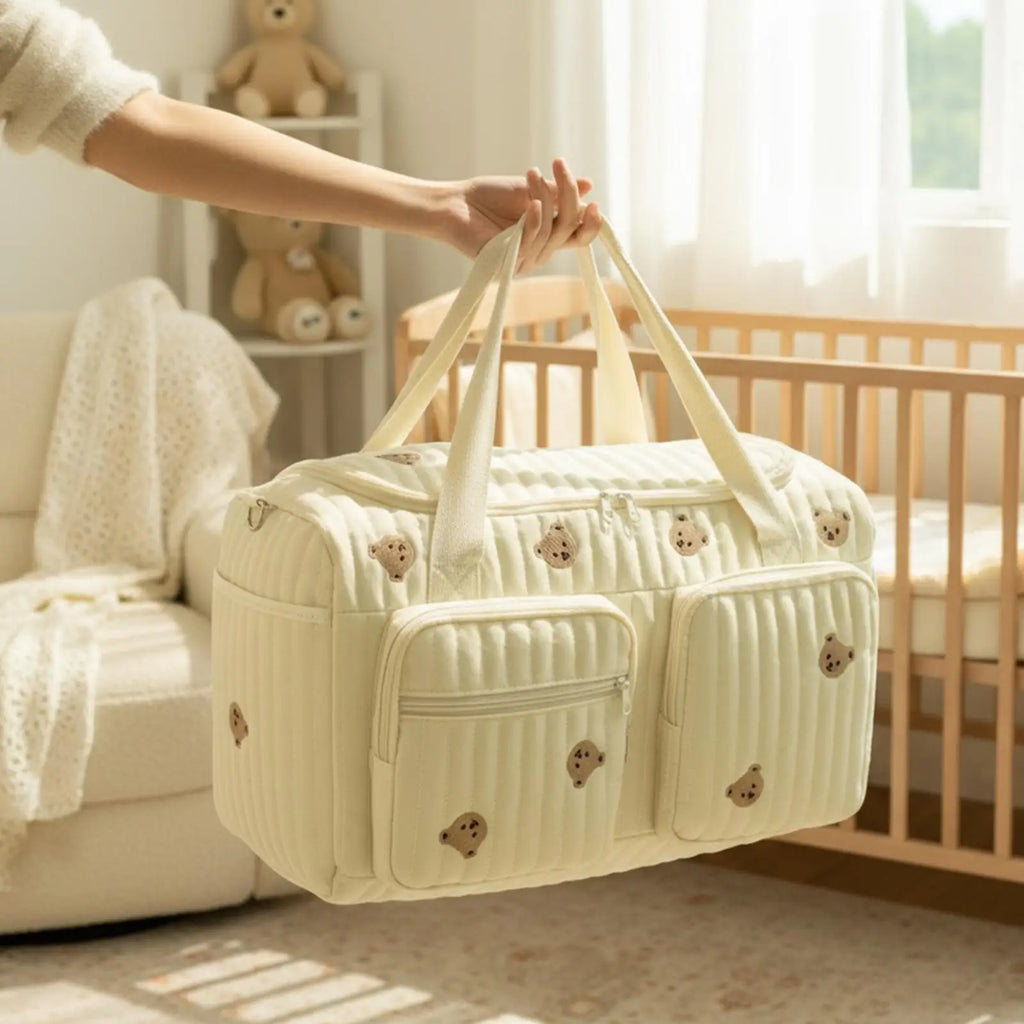 Diaper Bag For Travel Cartoon Bear Diaper Bag With Compartment Spacious Nappy Pouch momma Bag For Travel Camping Home Shopping Oasis Select