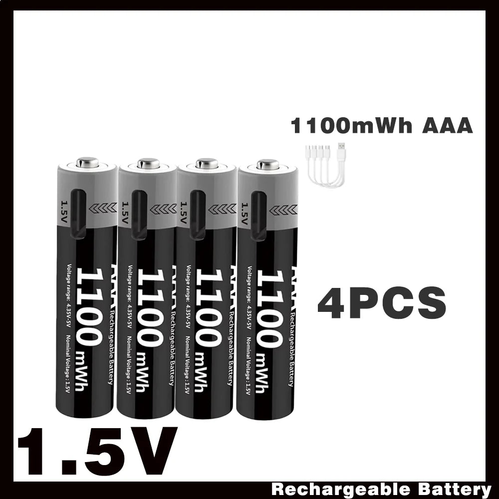 Li-ion AAA and AA Rechargeable Batteries USB Lithium-ion 3400mWh 1.5V AA Rechargeable Batteries+1100mWh 1.5V AAA Battery Oasis Select USB AAA 1100mWh 4PC