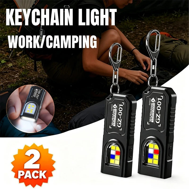 Mini LED Keychain Flashlight 550LM Type-C Rechargeable Magnetic Torch