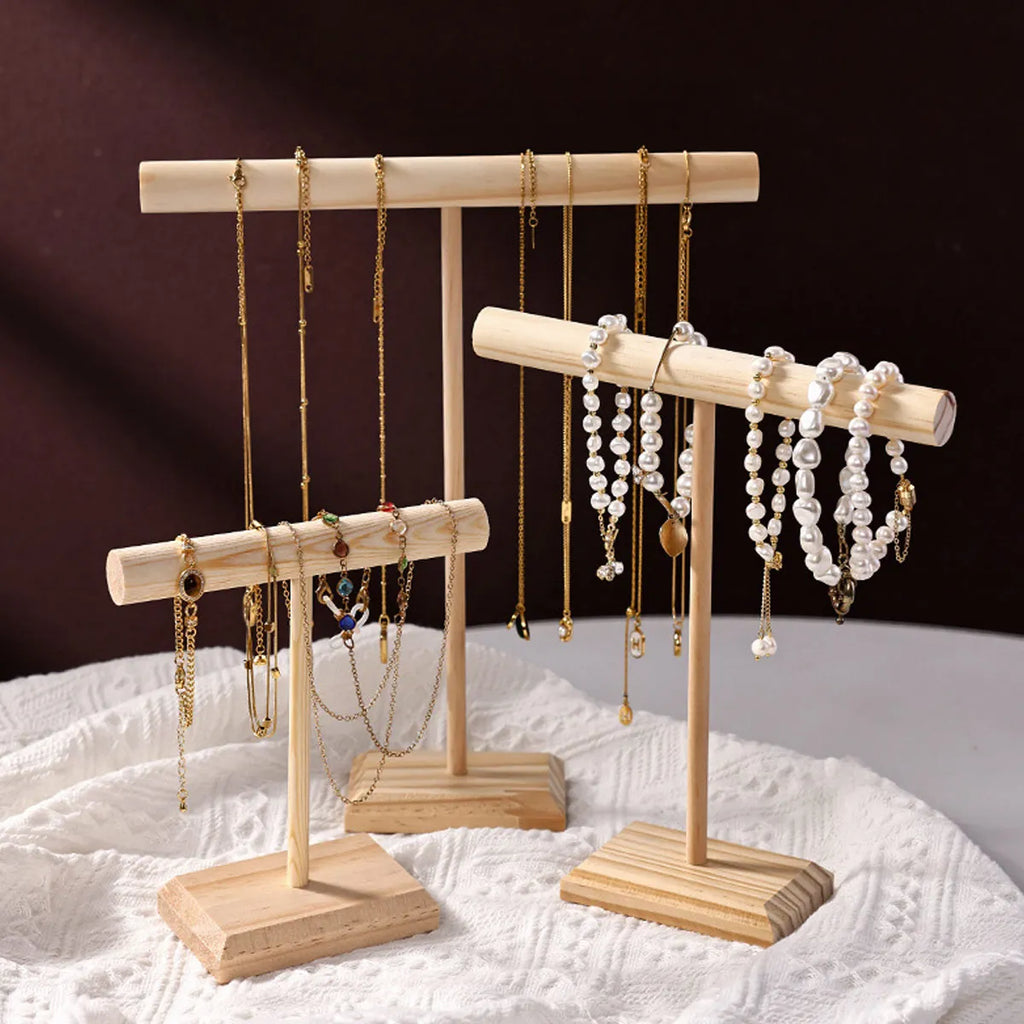 Wooden Bracelet Display Rack, T-Shaped Jewelry Rack, Jewelry, Necklace, Watch Storage Rack, Minimalist Hanging Rack Oasis Select